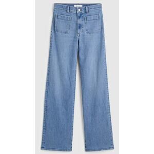 Madewell The Emmett Wide-Leg Full Length Jean Patch Pocket High Rise 27P NWT